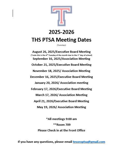 THS PTSA Meeting Dates