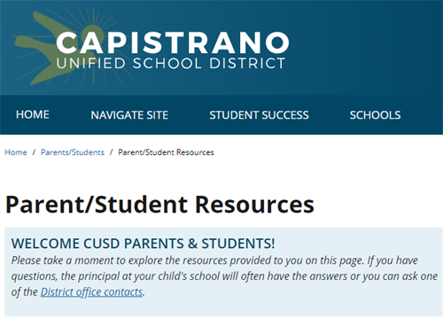 School district site resources